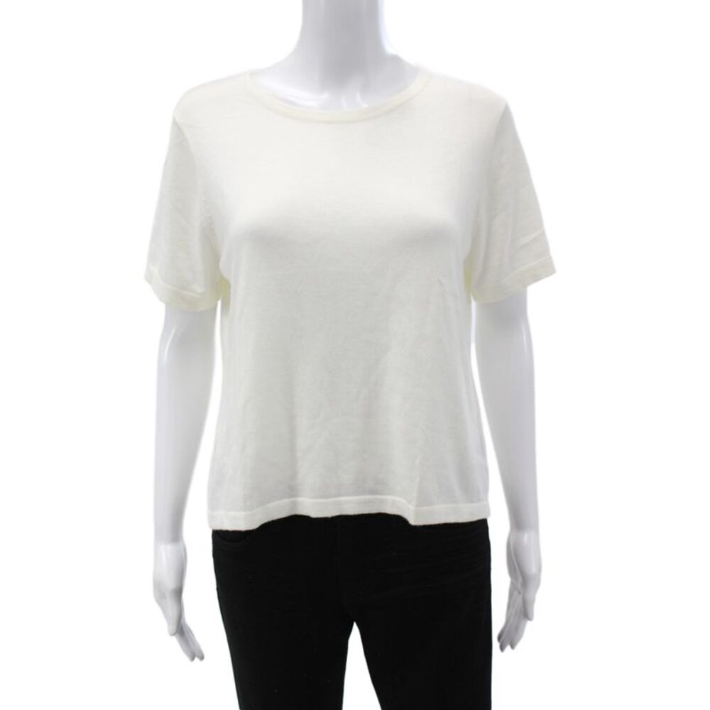 One Grey Day Womens Cropped Black Short Sleeve Crew Neck Zip Top Size M